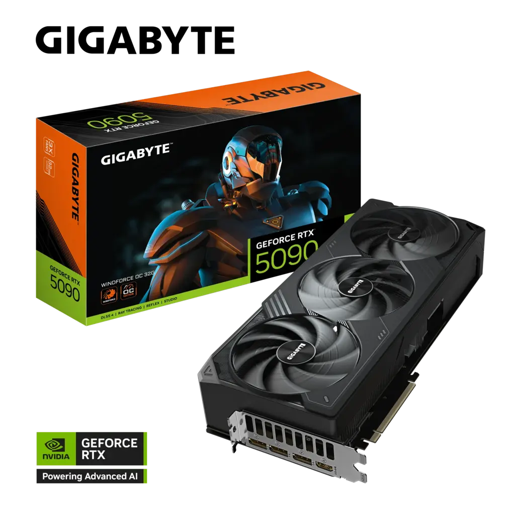 GIGABYTE GeForce RTX 5090 WINDFORCE OC 32G GDDR7 Triple Fan Graphics Card
