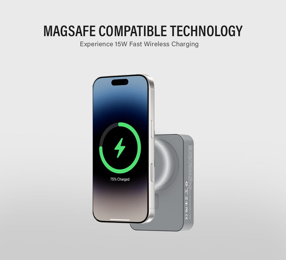 TANK 20000mAh Magnetic Power Bank with 15W Mag-Safe Wireless Charging & 35W Fast USB-C Charging for iPhone, iPad, and Laptops