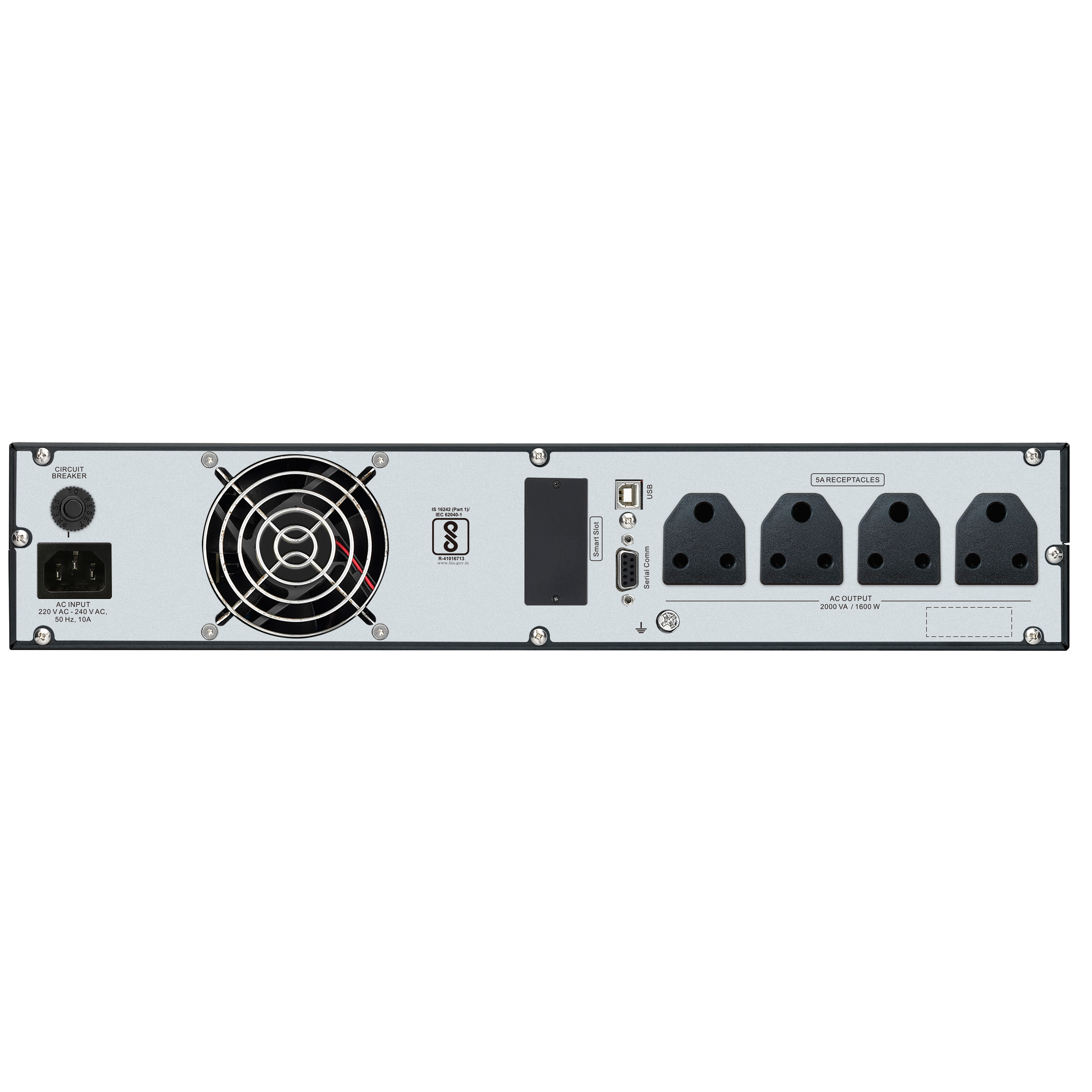 APC Easy UPS On-Line SRV2KL-IN - 2000VA/1600W | 230V | Rackmount 2U | 4 India 3-pin 6A Outlest | Intelligent Card Slot | Visual LCD and Audible Alarms | W/O rail kit | Reliable Power Backup in IT and Business Environments | 2 years Warranty