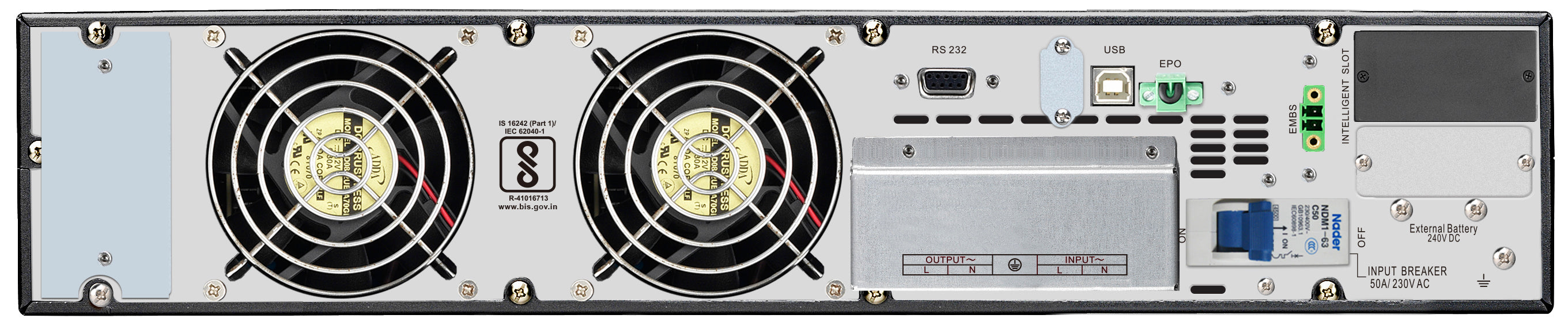 APC Easy UPS On-Line SRV10KRIL-IN - 10kVA/10kW| 230V | Rackmount 5U | Hard wire 3-wire(1P+N+E) Outlet | Intelligent Card Slot | Visual LCD and Audible Alarms | Extended Runtime, W/O rail kit | 2 years Warranty