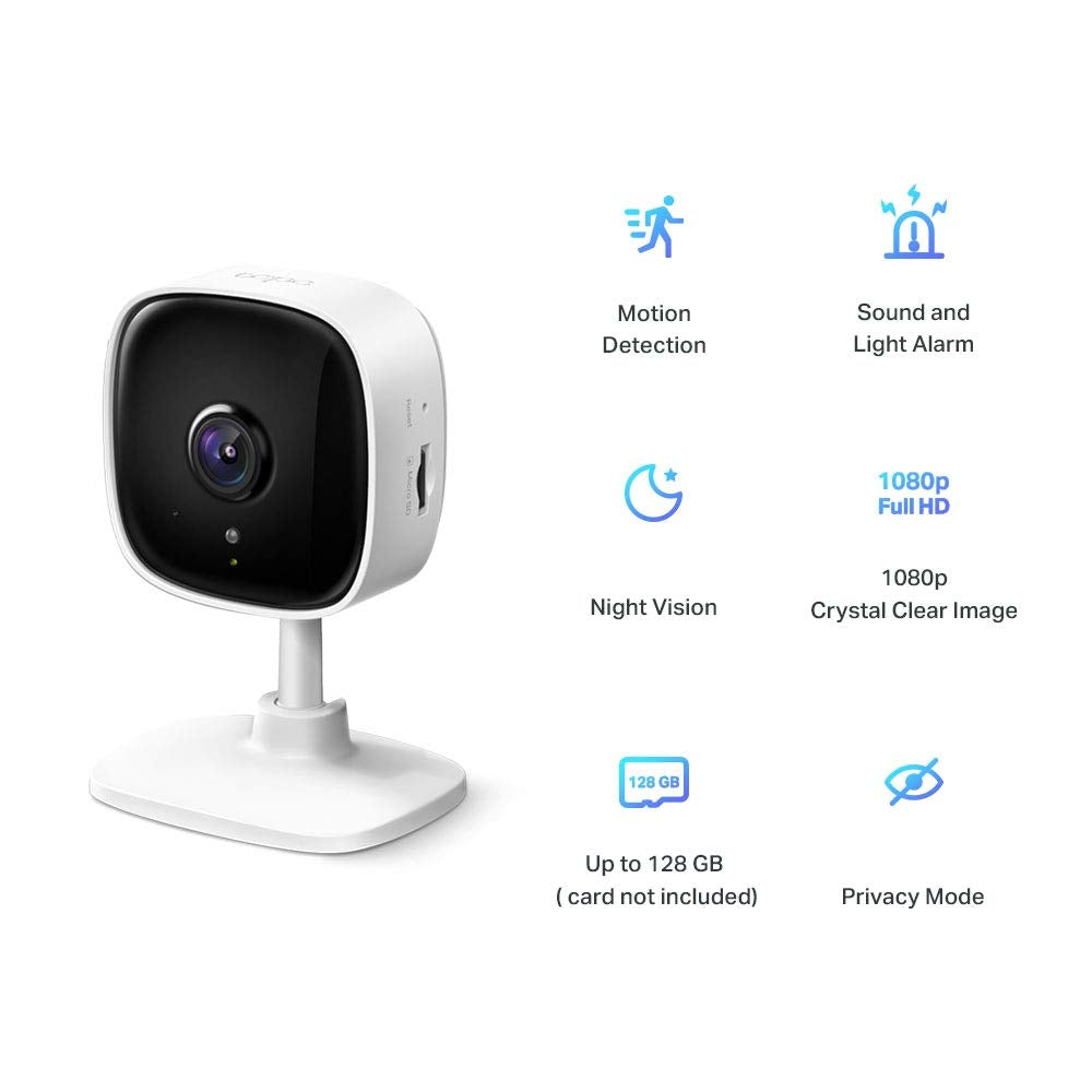 TP-Link TAPO TC60 1080p FHD Home Security Wi-Fi Camera with Advanced Night Vision - White