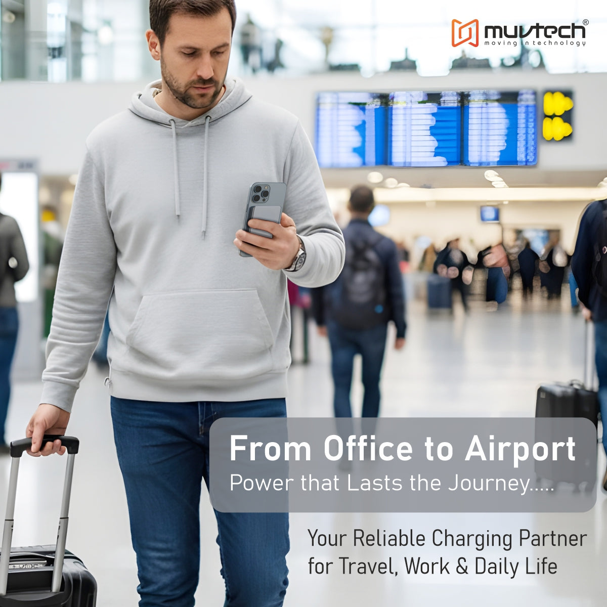 AEROSLIM 5000mAh Ultra-Slim Magnetic Wireless Power Bank | 15W MagSafe Compatible | PD 35W USB-C Fast Charging | Flight Friendly | Pocket-Sized | Type-C In/Out (Grey)