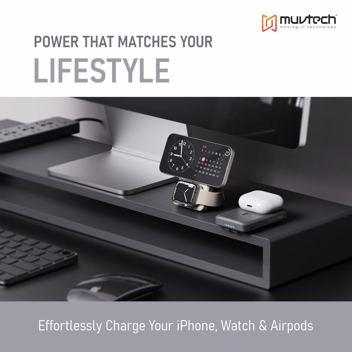 Qi2 TURBOBRIC 10000mAh Magnetic Wireless Power Bank | 35W PD Fast Charging | Type-C in/Out | Compatible with MagSafe | Kickstand | Watch Charging Output | Compact & Travel-Friendly (Black)