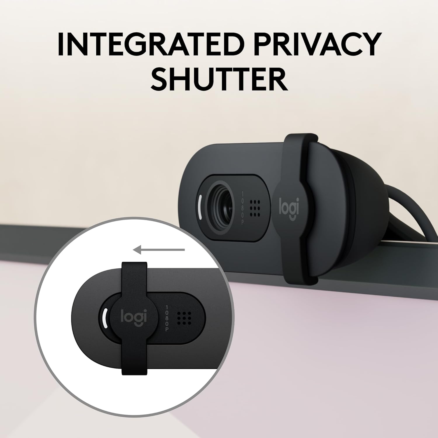 Logitech BRIO 100 USB-A 1080p FHD Webcam with Privacy Shutter and Built-in Mic - Graphite
