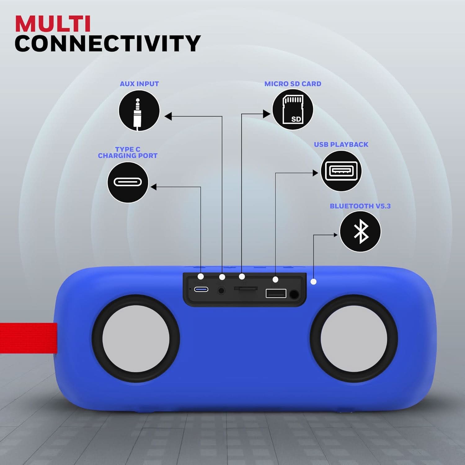 Honeywell Trueno U300 20W 5.3 Bluetooth Speaker, Blue