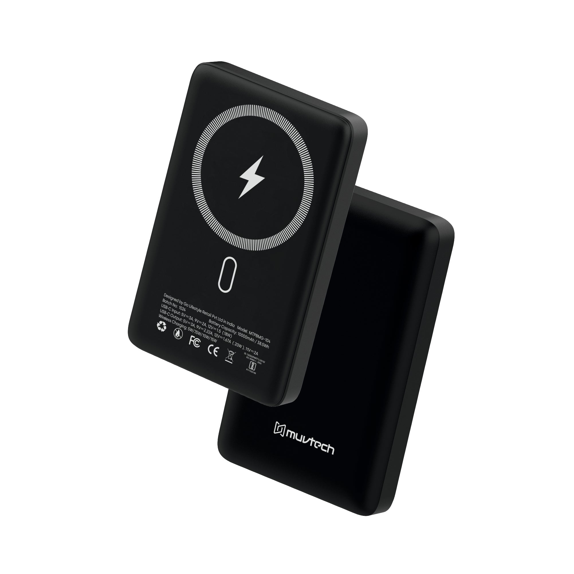 Pocket Pro 10000mAh Power Bank | 15W Mag-Safe Wireless Charging | 20W Wired Fast Charging | Compatible with iPhone, Samsung, Android, and Wireless Devices