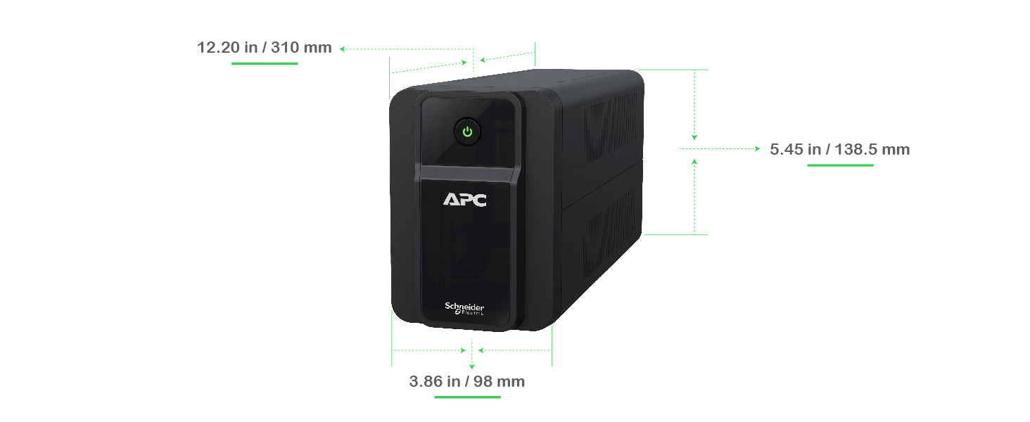 APC Back-UPS BX600I-IN 600VA/360W | 230V | 3 India 3-pin 6A Outlets | Automatic Voltage Regulation | Visual LED and Audible Alarms | Replace Battery & Overload Indicators | Generator Compatible & Auto start Function | User Replacable Battery |