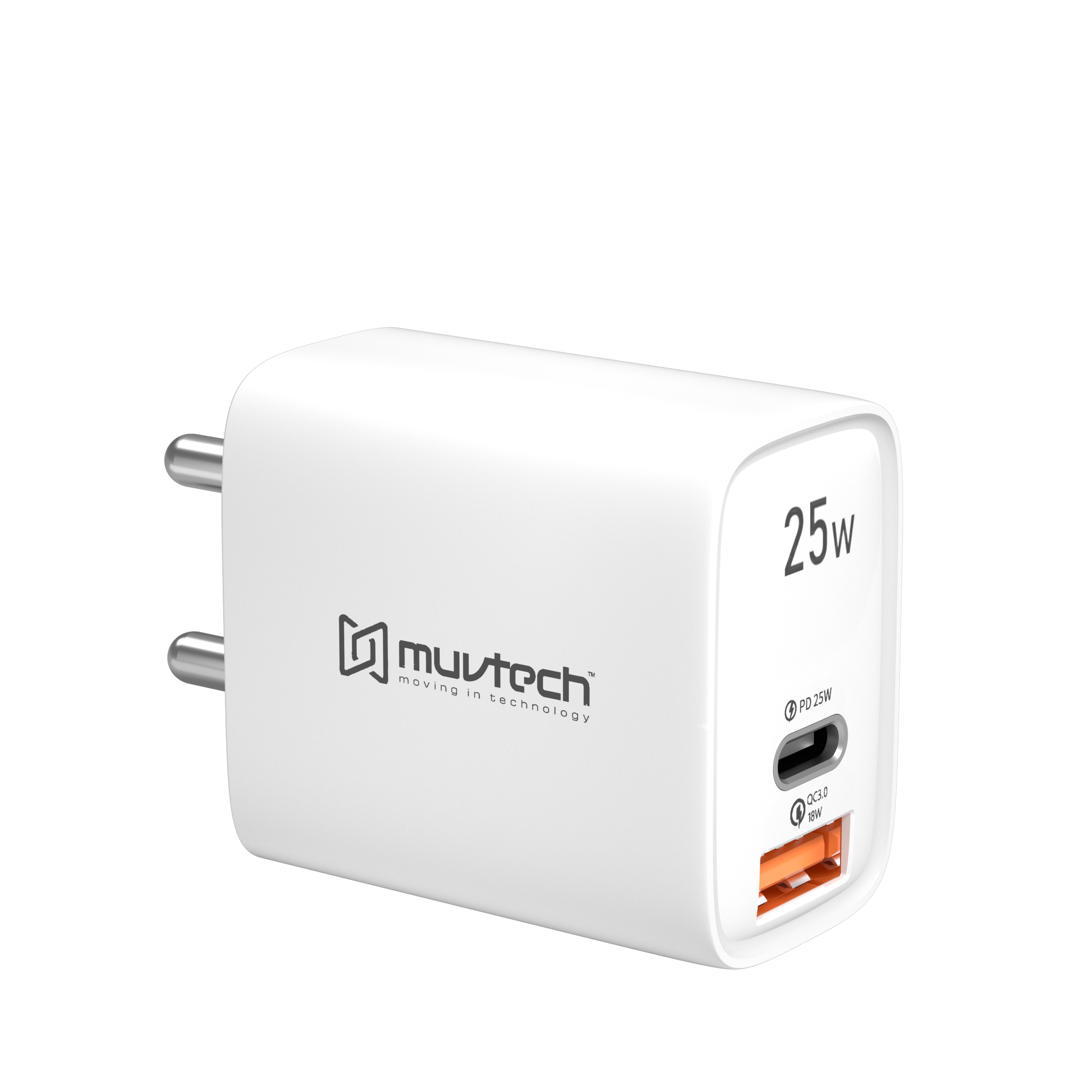 25W Dual Port USB & Type-C Mobile Wall Charger – Fast Charging for All Your Devices
