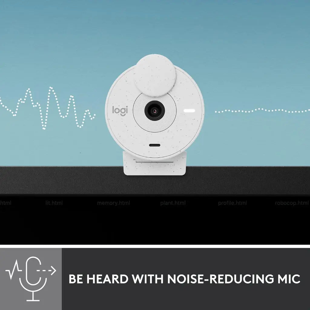 Logitech Brio 300 1080p Full HD Webcam with Noise Reducing Mic - Off White