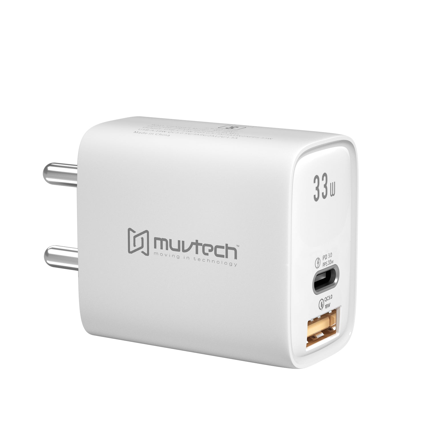 33W Dual Port USB & Type-C Mobile Wall Charger – Fast Charging for All Your Devices