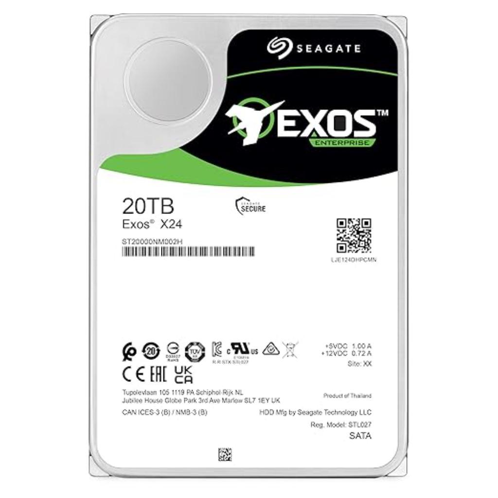 Seagate Exos X24 20TB 7200RPM SATA 6Gb/s 512MB Cache 3.5-Inch NAS Enterprise HDD
