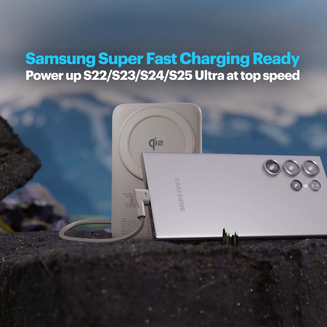 Odin 10,000mAh Qi2 MagSafe Wireless Powerbank with Built-In Type-C Cable