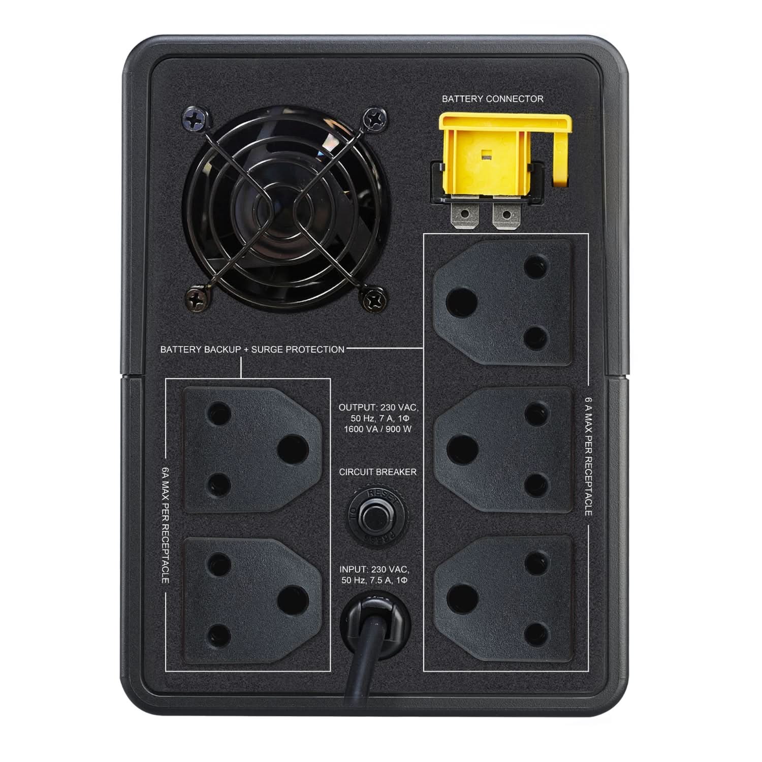 APC Easy UPS BVX1600LI-IN 1600VA/900W | 230V | 5 India 3-pin 6A Outlets | Visual LED and Audible Alarms | User Replacable Battery | 2 years Warranty on UPS & 1 year Warranty on Battery | an Ideal Power Backup & Protection for Home Office