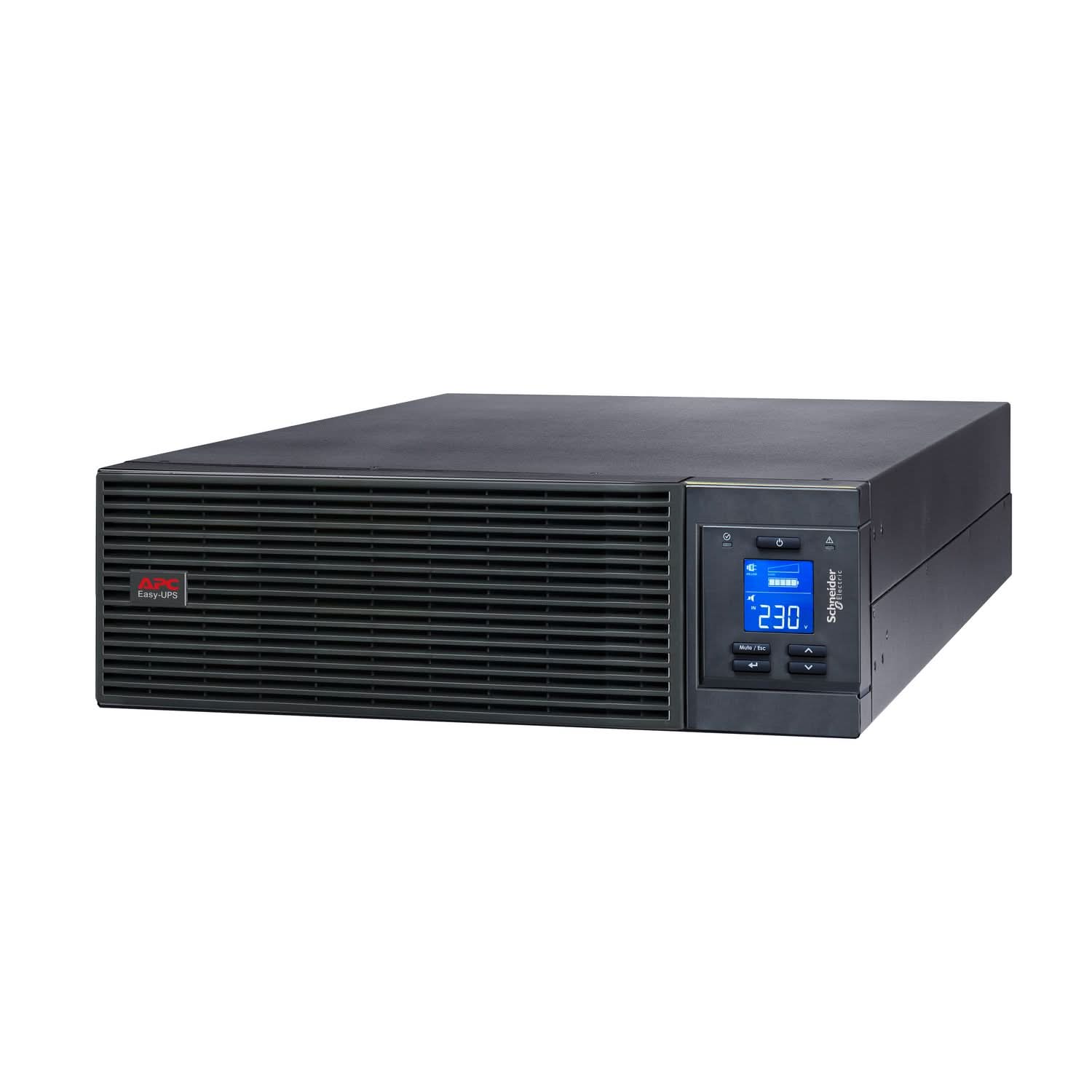 APC Easy UPS On-Line SRV20KUXI-IN - 20kVA/20kW | 230V | 1x Hard wire 3-wire(1P+N+E) Outlets | Rackmount 3U | Intelligent Card Slot | Visual LCD and Audible Alarms | No battery, W/O rail kit | 2 years Warranty