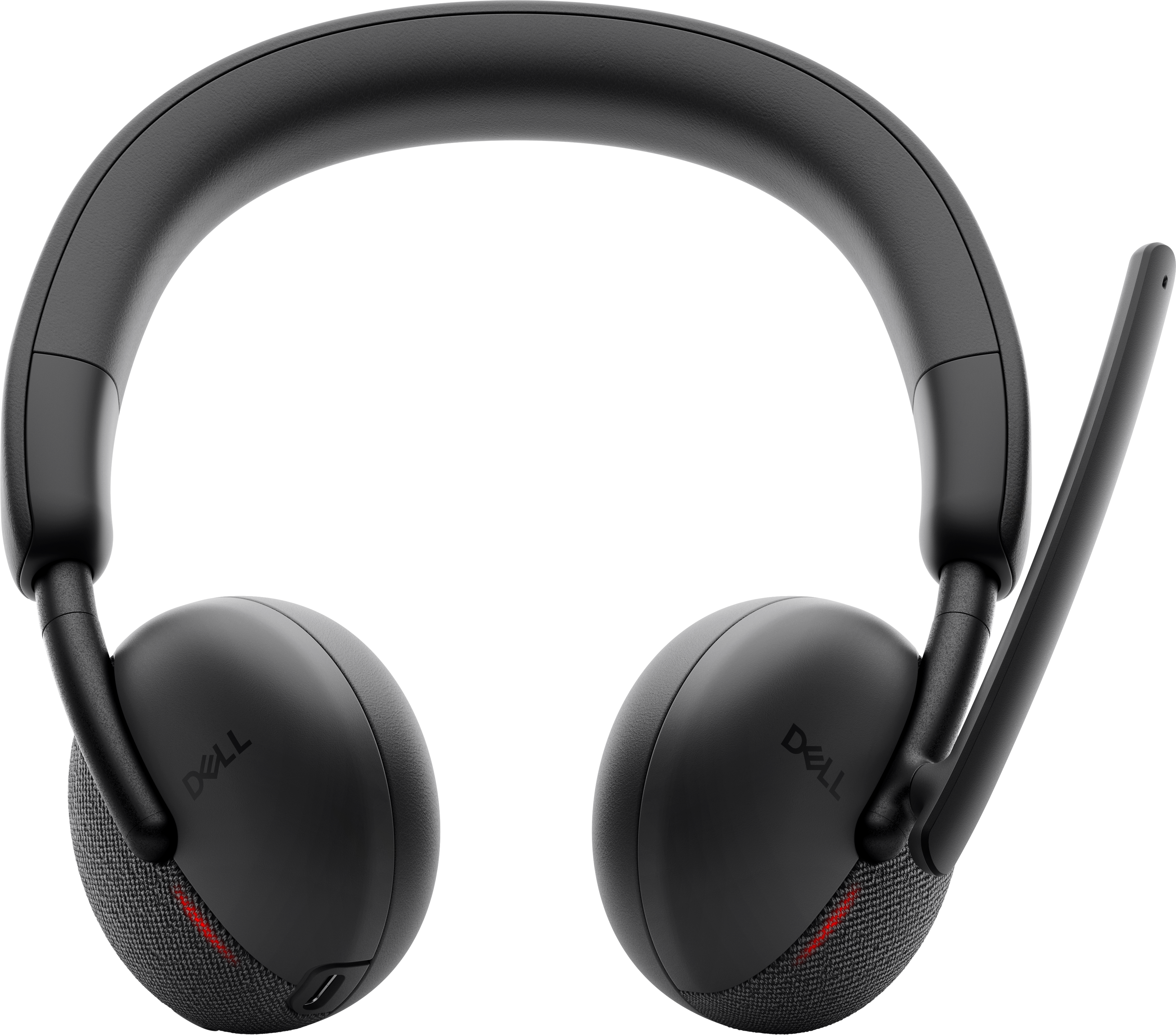 Dell WL3024 Wireless Leatherette Headband AI-Based Noise Cancellation Headset with Microphone - Black