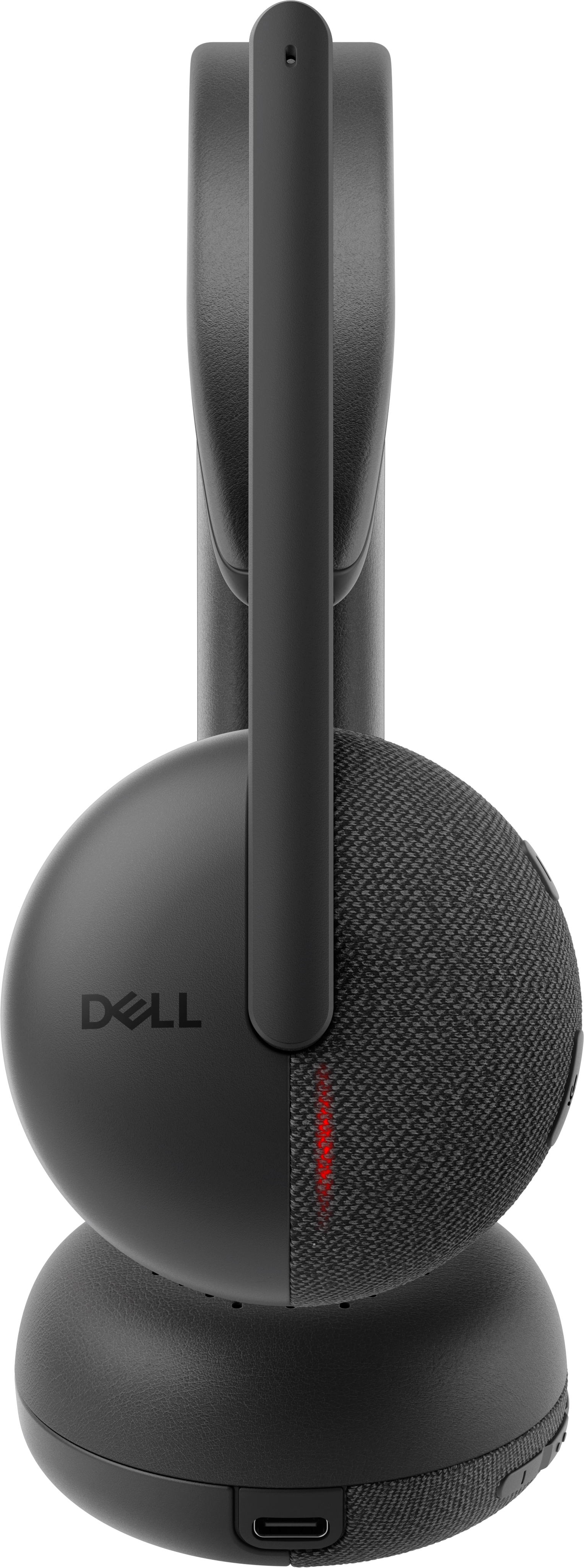 Dell WL3024 Wireless Leatherette Headband AI-Based Noise Cancellation Headset with Microphone - Black