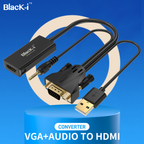 Black-i VGA to HDMI Converter with Audio