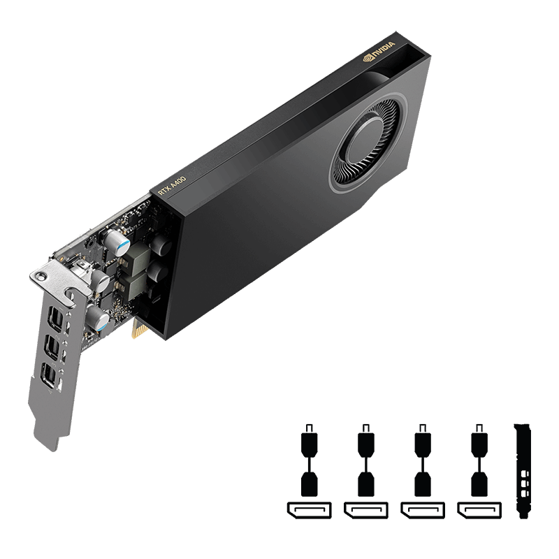 PNY NVIDIA RTX A400 4GB GDDR6 64-Bit Professional Graphics Card