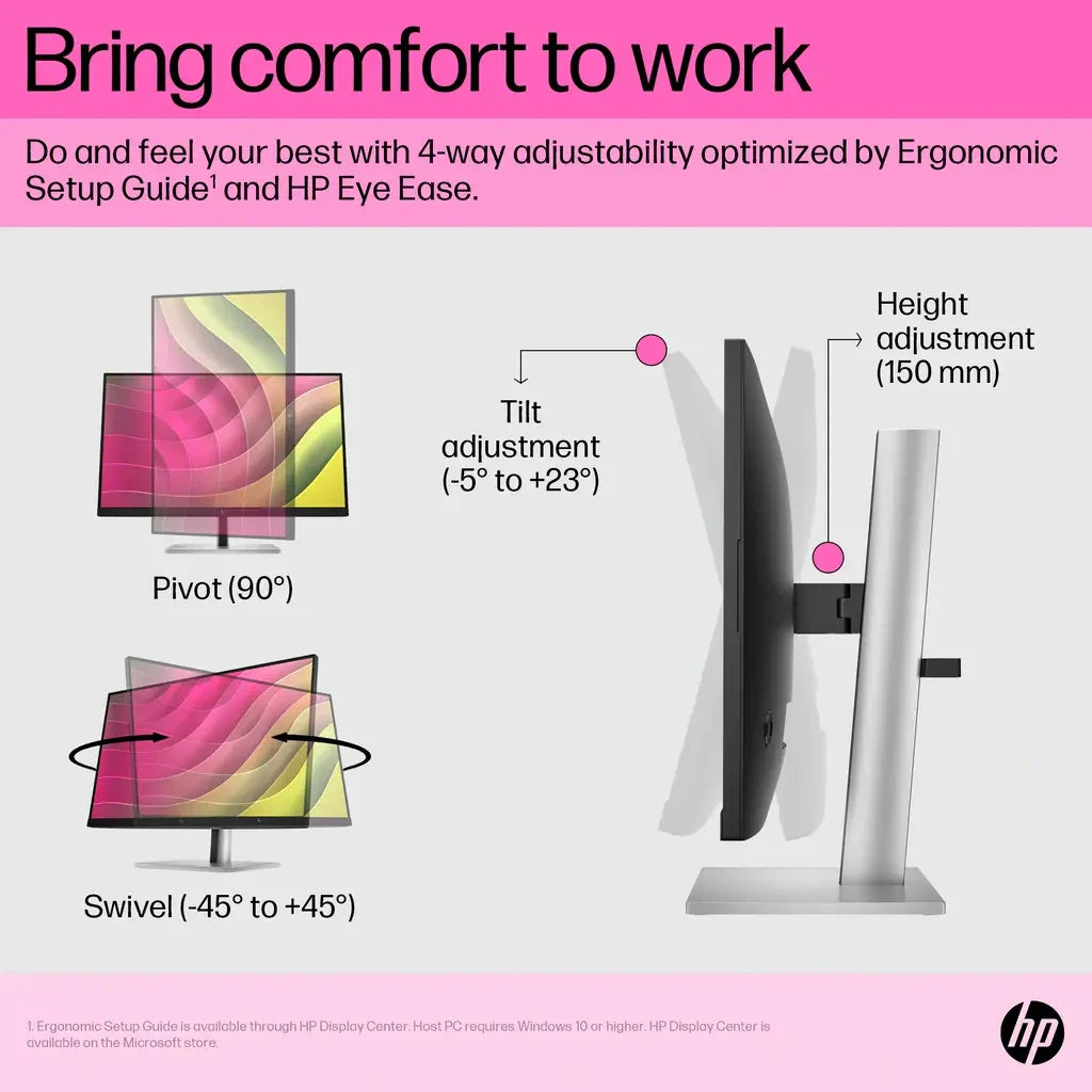 HP E24T G5 23.8-inch Full HD IPS Touch Screen Monitor with On-Screen Controls
