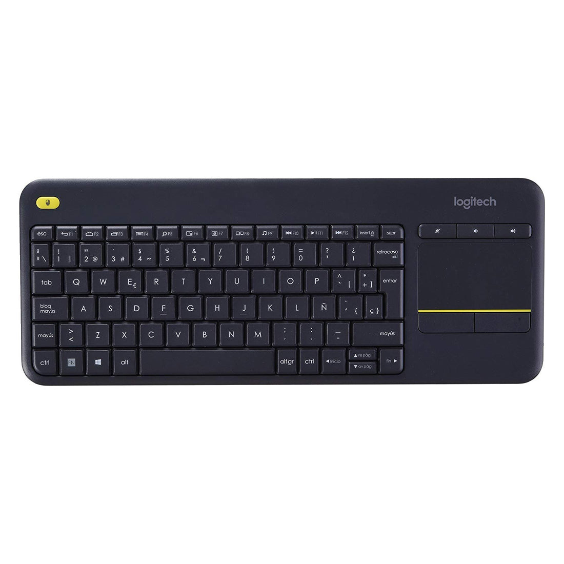 Logitech K400 Plus 2.4 GHz Wireless Keyboard with Built-in Touchpad - Black