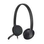Logitech H340 USB Wired Headphone with Noise Cancelling Rotatable Mic - Black