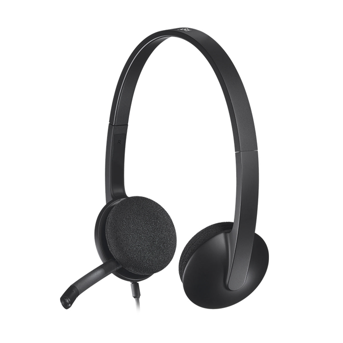 Logitech H340 USB Wired Headphone with Noise Cancelling Rotatable Mic - Black