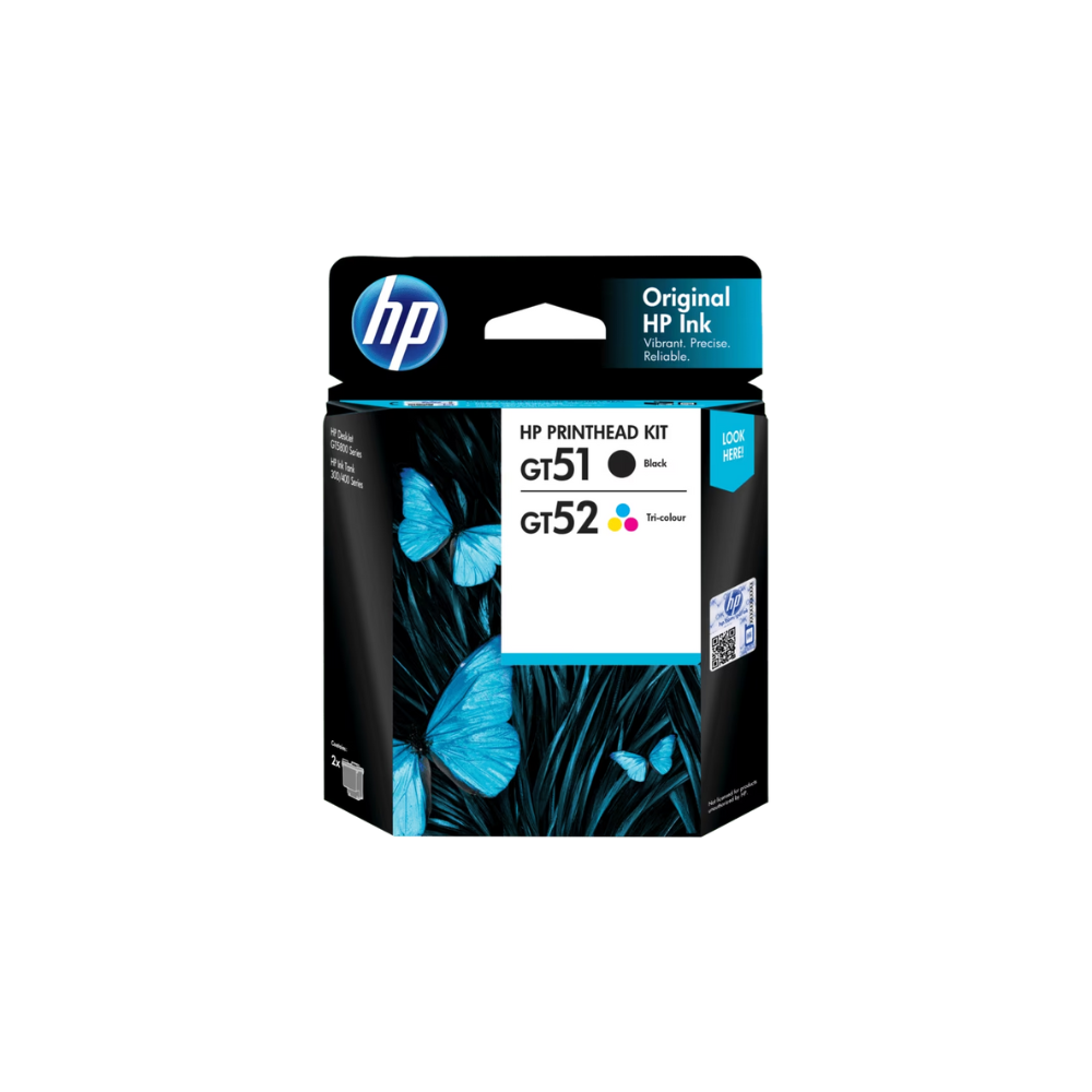 HP GT51/52 Black & Color Printhead Combo 2-Pack (3JB06AA) – For HP GT & DeskJet Printers, 5000/8000 Pages