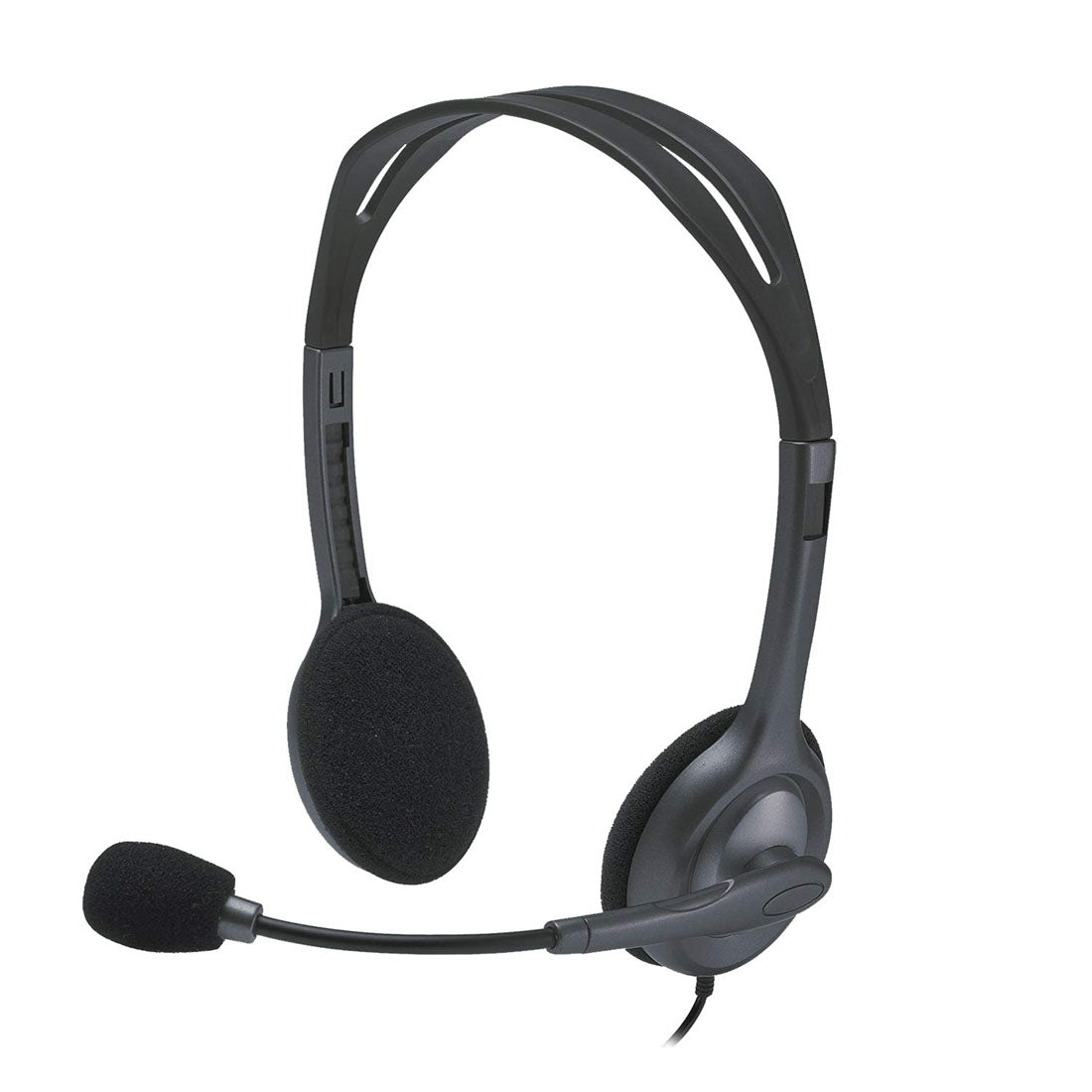 Logitech H111 3.5mm Wired Stereo Headset with 180° Rotating Microphone - Black