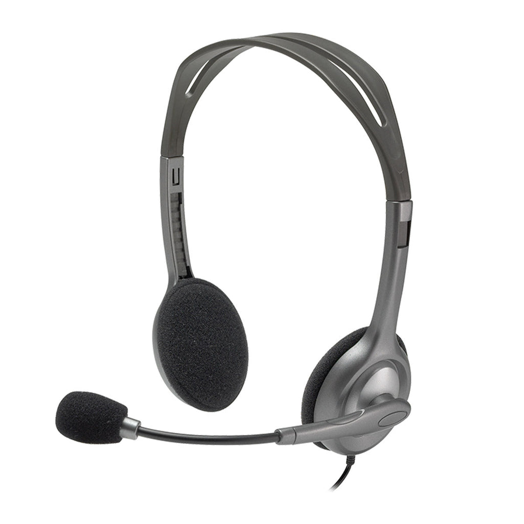 Logitech H110 3.5mm Wired Dual Plug Computer Stereo Headset with Mic - Black