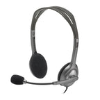 Logitech H110 3.5mm Wired Dual Plug Computer Stereo Headset with Mic - Black