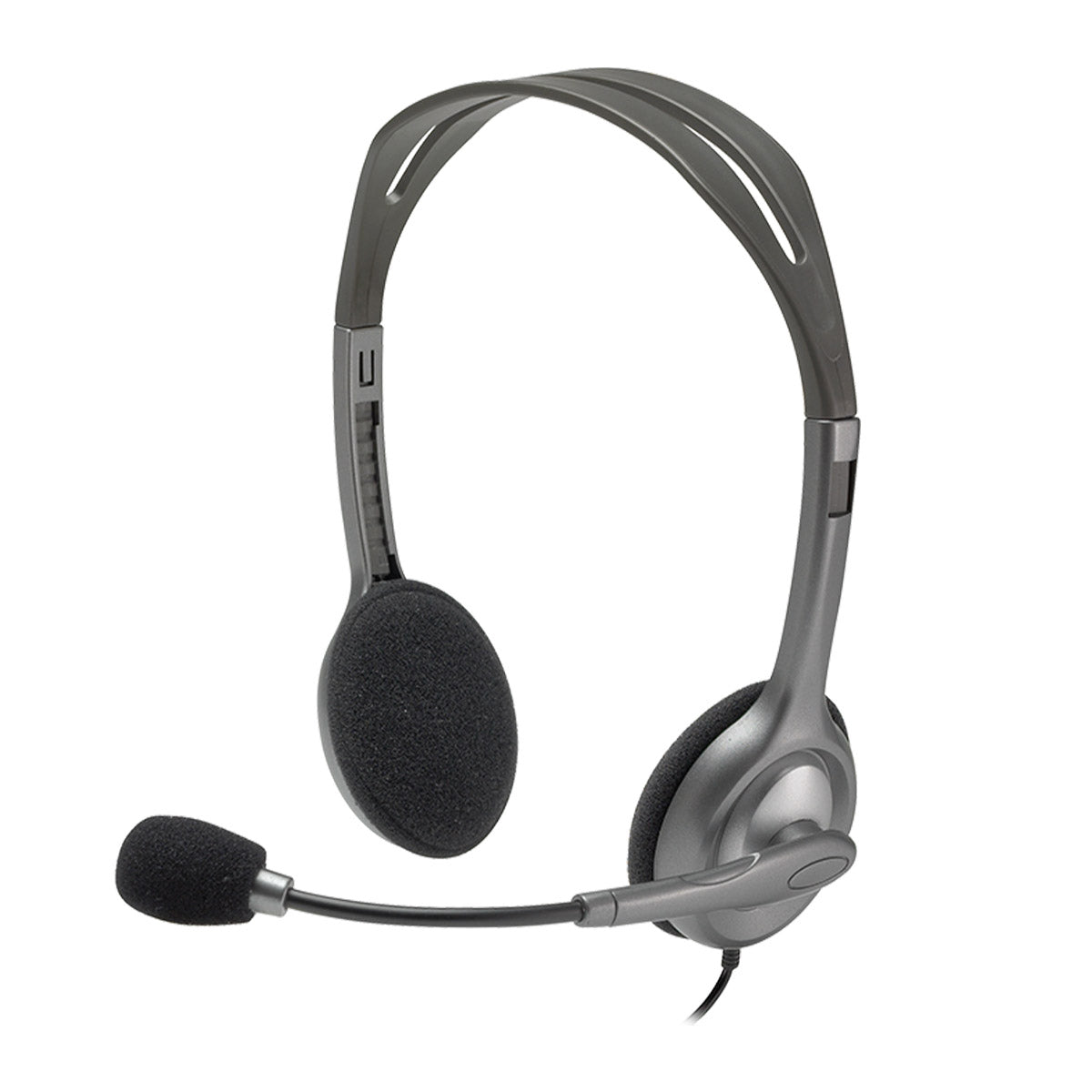 Logitech H110 3.5mm Wired Dual Plug Computer Stereo Headset with Mic - Black