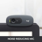 Logitech C270 720p HD Webcam with Built-in Noise Reducing Mic