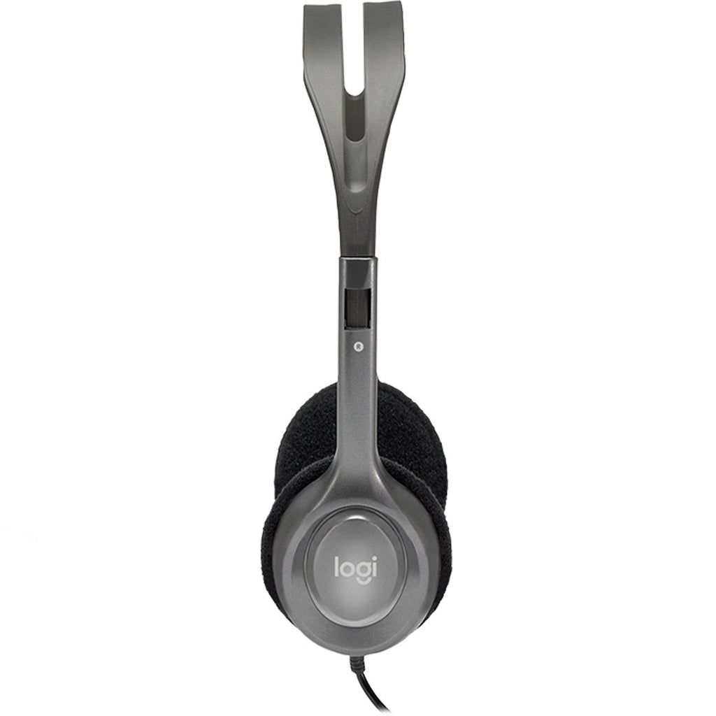 Logitech H110 3.5mm Wired Dual Plug Computer Stereo Headset with Mic - Black