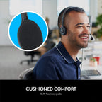 Logitech H111 3.5mm Wired Stereo Headset with 180° Rotating Microphone - Black