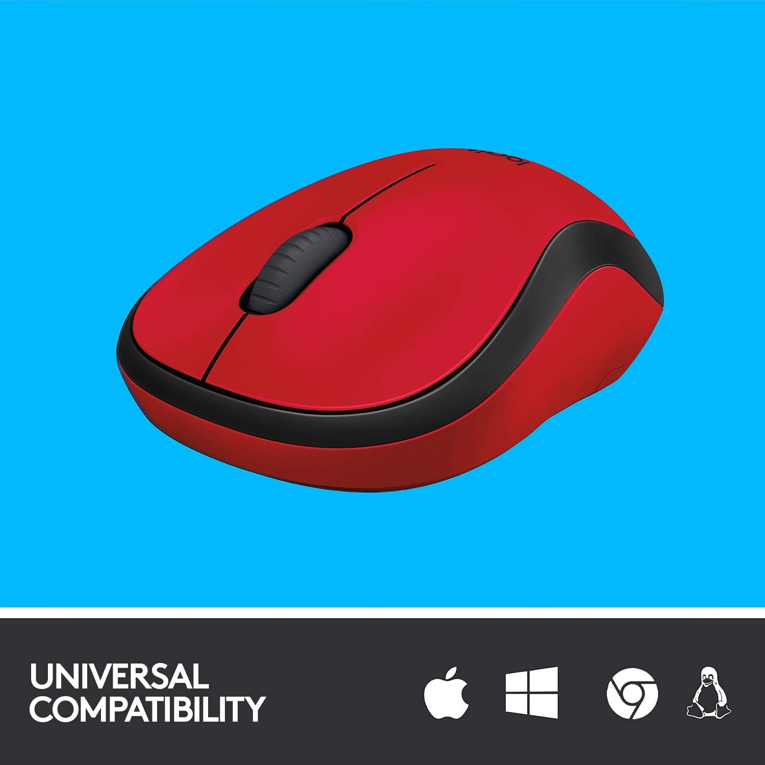 Logitech M221 1000DPI Silent 2.4GHz Wireless Optical Mouse - Red