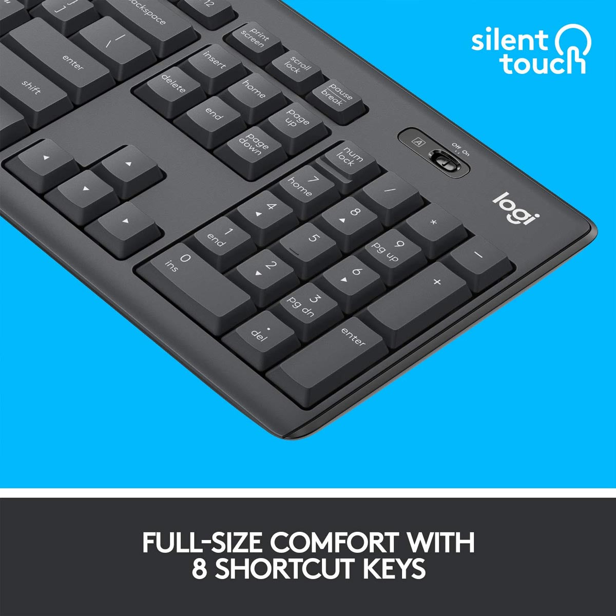 Logitech MK295 2.4 GHz Full-Size Wireless Silent Keyboard and Mouse Combo