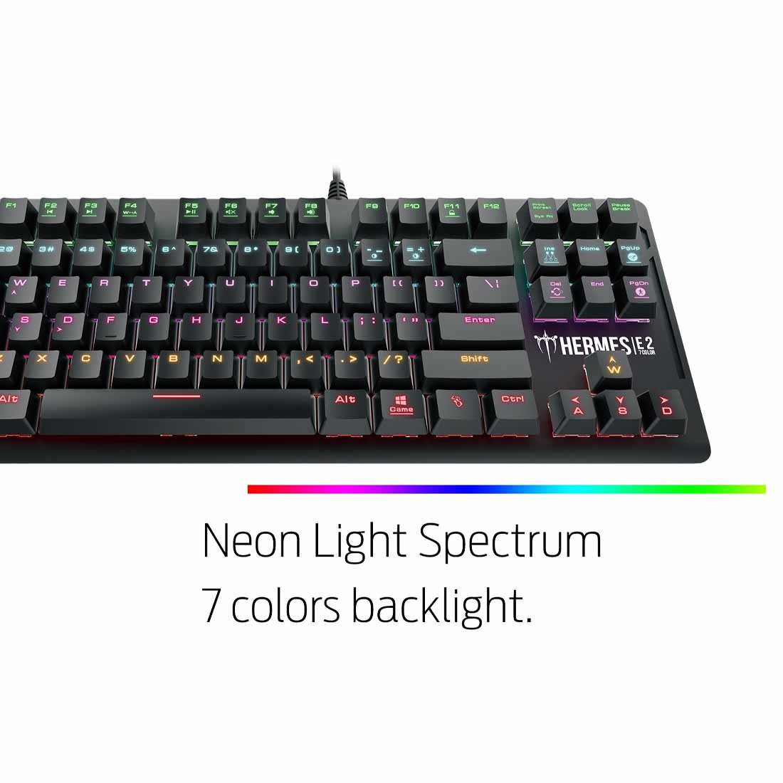 Gamdias HERMES E2 Mechanical Gaming Keyboard with Built-in Memory and 7 Color Neon Illumination
