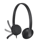 Logitech H340 USB Wired Headphone with Noise Cancelling Rotatable Mic - Black