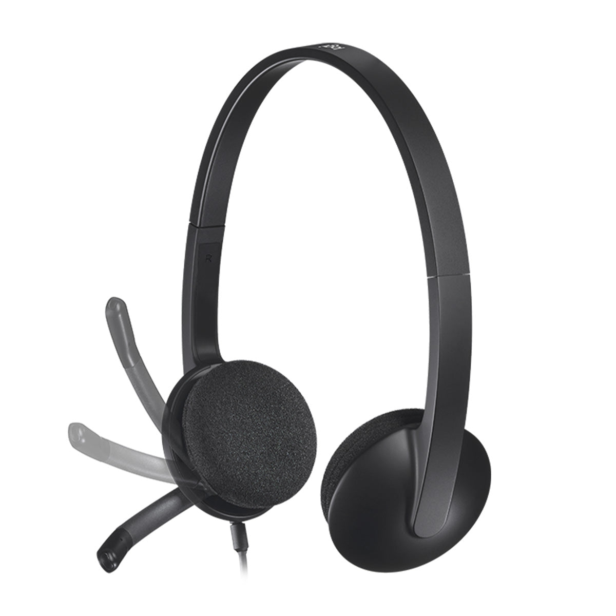 Logitech H340 USB Wired Headphone with Noise Cancelling Rotatable Mic - Black