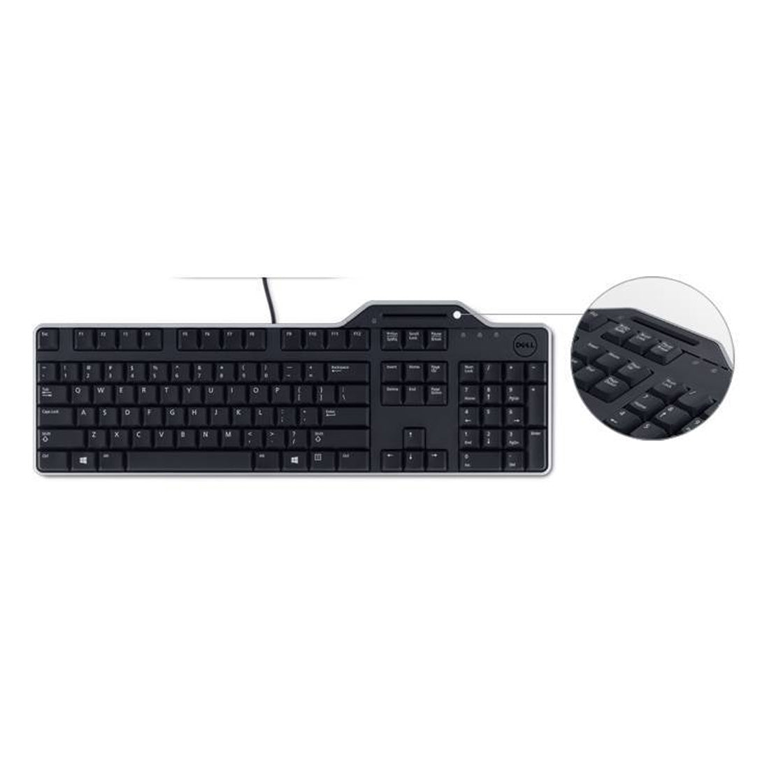 Dell KB813 Smartcard USB Wired Spill Resistance Keyboard with Palm Rest (International English) - Black