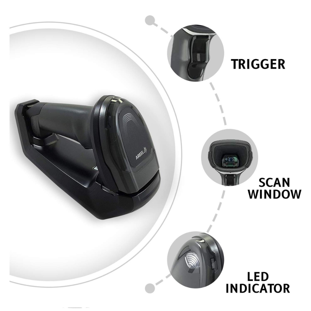 Zebra DS8178-SR7U2100SFK – 2D Cordless Barcode Scanner, 1D/2D Imager, USB, Handheld, IP52, 3 Year Warranty