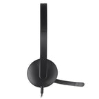 Logitech H340 USB Wired Headphone with Noise Cancelling Rotatable Mic - Black