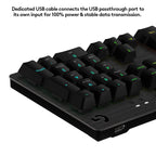 Logitech G512 Mechanical Wired Gaming Keyboard with GX Brown Tactile Switch USB Passthrough and Lightsync RGB