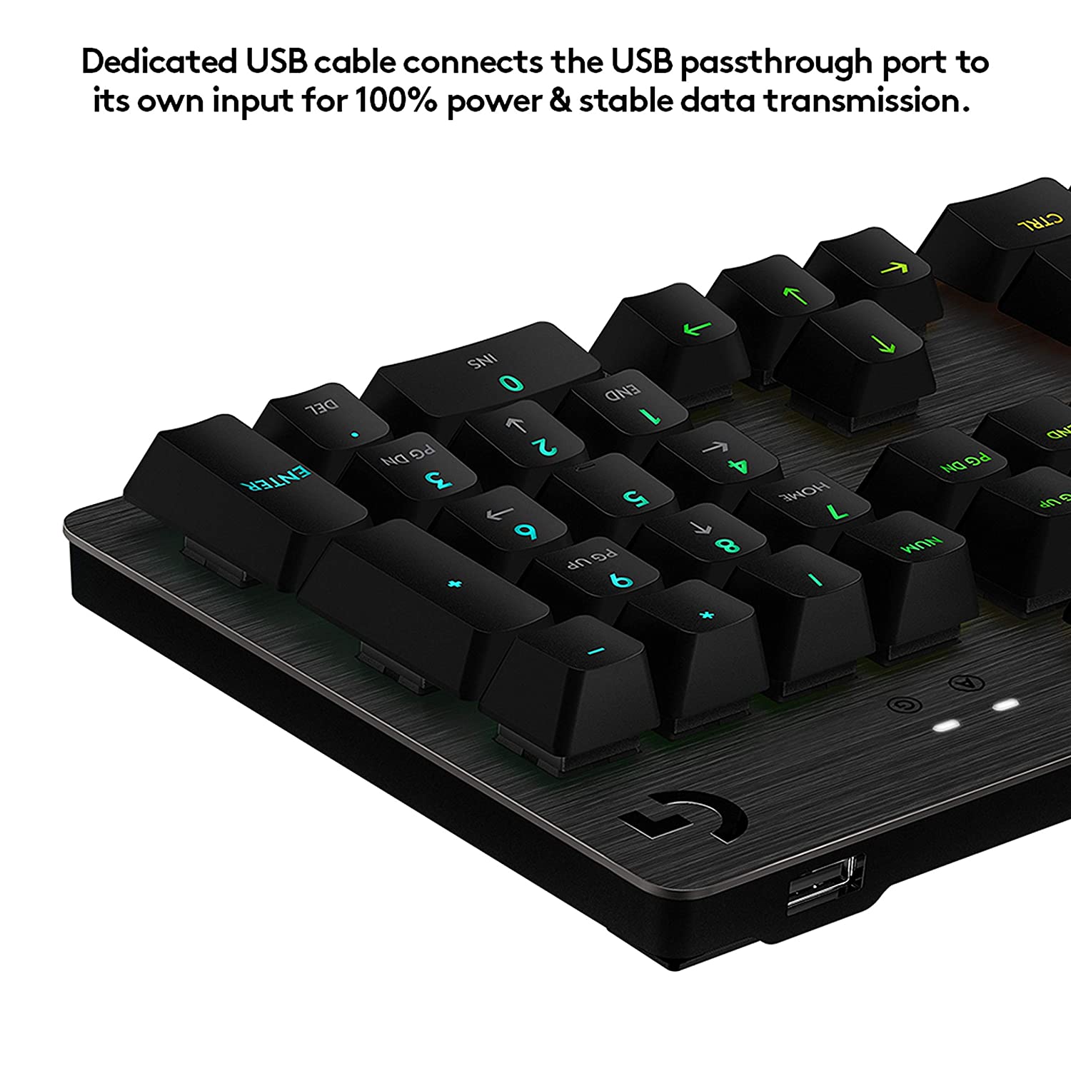 Logitech G512 Mechanical Wired Gaming Keyboard with GX Brown Tactile Switch USB Passthrough and Lightsync RGB