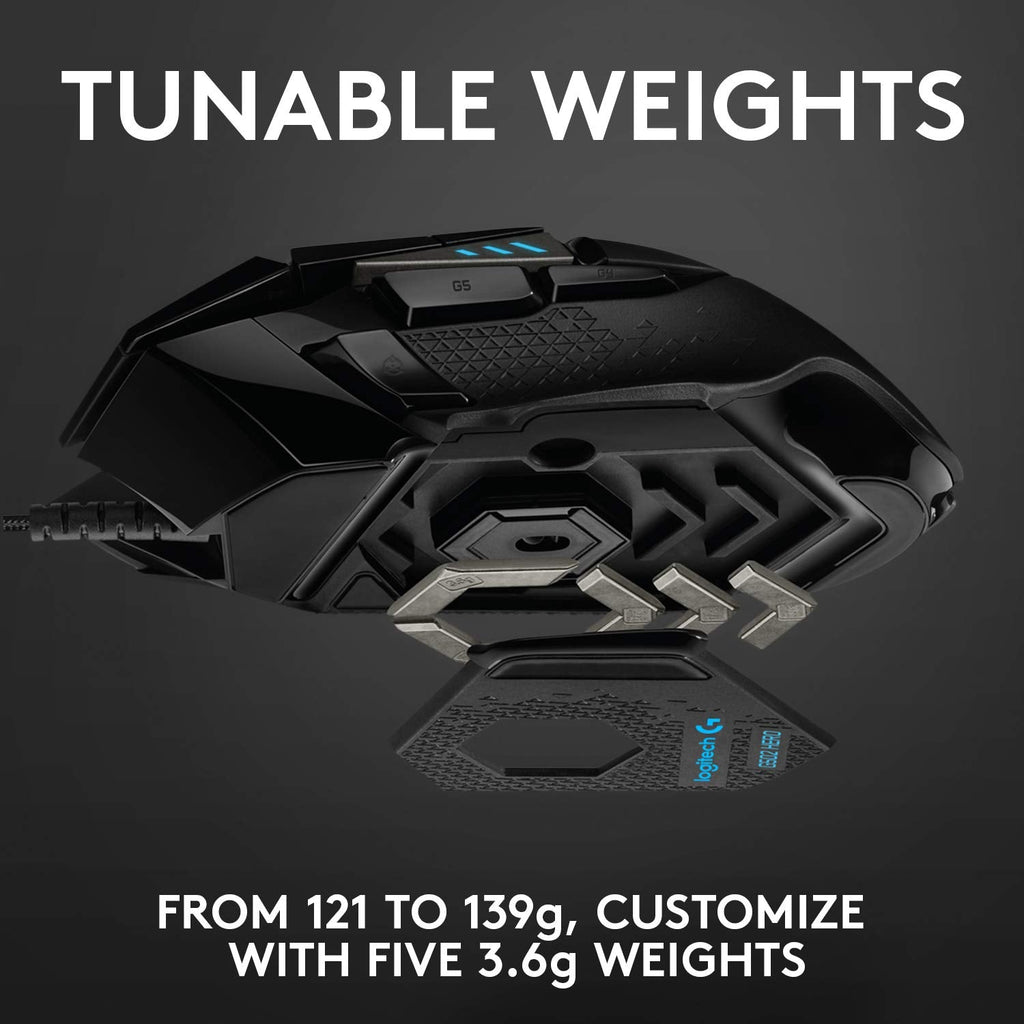 Logitech G502 Hero Wired 25K Sensor Gaming Mouse with Adjustable DPI Up to 25600 On-Board Memory and 11 Programmable Buttons