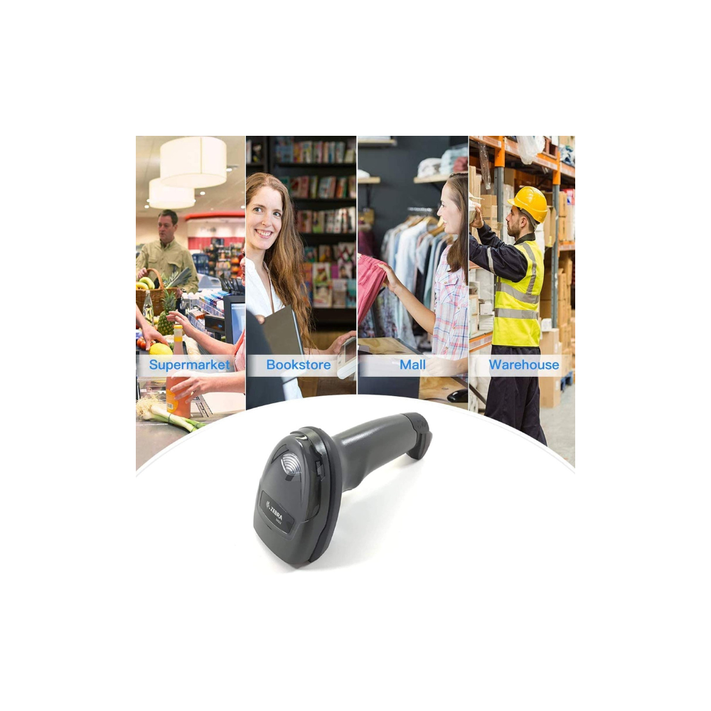 Zebra DS2208-SR7U2100AZK – 2D Wired Barcode Scanner, Black USB Kit, 5 Years Warranty