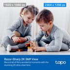 TP-Link Tapo TC71 3MP 2K QHD Pan/Tilt Home Security Wi-Fi Camera - White