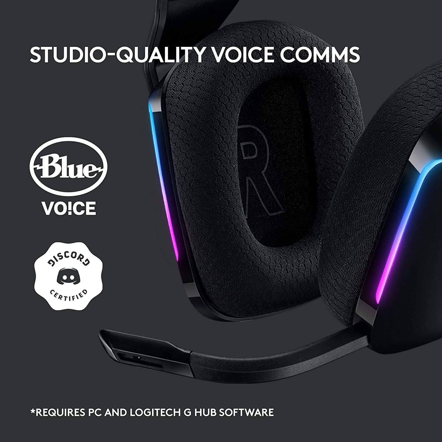 Logitech G733 Lightspeed RGB Wireless Gaming Headphone with PRO-G 40mm Driver and 6mm Boom Microphone