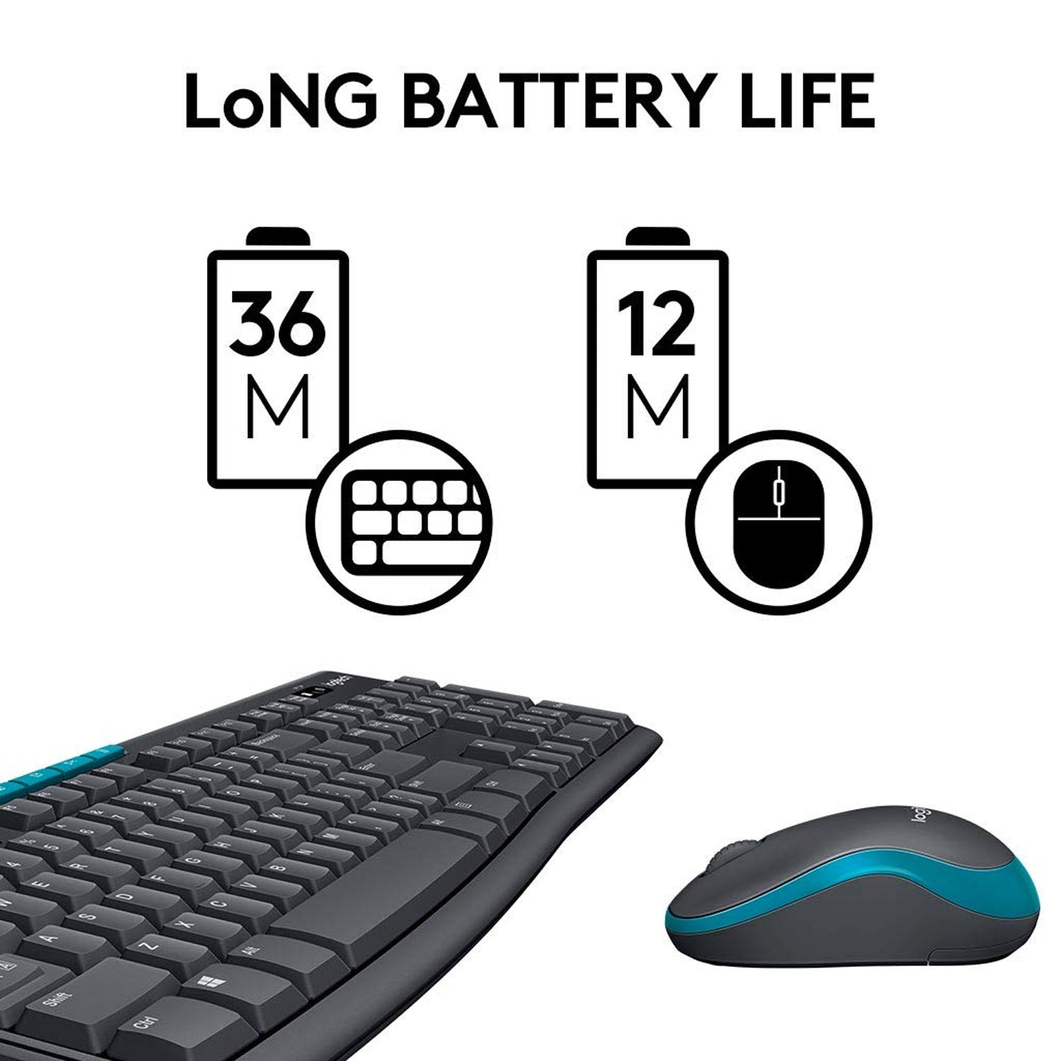 Logitech MK275 2.4 GHz Full-Size Wireless Keyboard and Mouse Combo