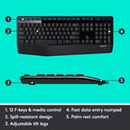Logitech MK345 2.4 GHz Full-Size Wireless Keyboard and Mouse Combo